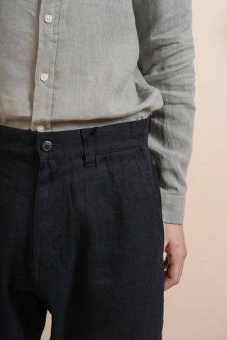 A.B.C.L. Hemp Blended Mastro Carpenter Pants in Dark Navy