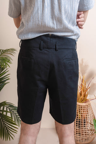 A.B.C.L. Miniera Cotton Gaberdine Shorts in Navy