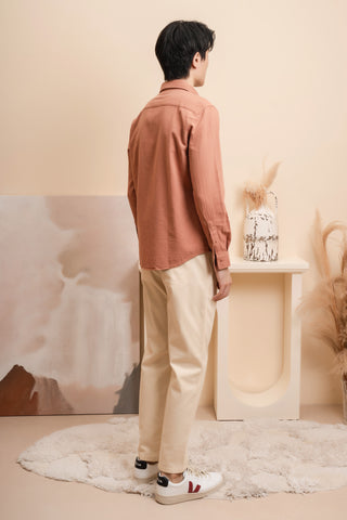 Olow Sienne Classico Goosy Shirt in Terracotta