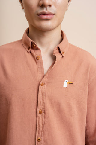 Olow Sienne Classico Goosy Shirt in Terracotta