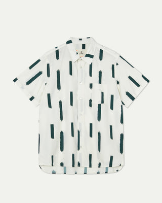 La Paz Alegre Printed Brush Shirt in Ecru